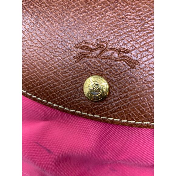 Longchamp Nylon Le Pliage Top Handle Bag in Flower /Pink Small AS IS CONDITION - Picture 9 of 13